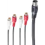 Audio kabelis ShiverPeaks BS10231 0.2 m DIN (5-pin) - 4 x RCA melns