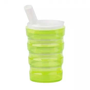 Palīgdzeršanas krūze PDS CARE 21013 - 200 ml dzeltena polipropilēna, ar vāku, pretizliešanas