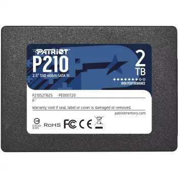 2,5 collu SATA III SSD PATRIOT P210 2 TB — 500 MB/s lasīšana, 400 MB/s rakstīšana, 7 mm