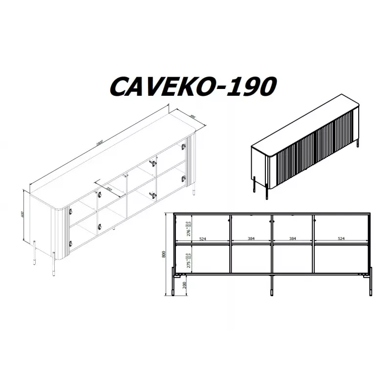 Kumode Cama VERA 190x40x80 matēti balta
