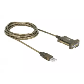 Seriālais kabelis DeLOCK 64073 USB Type-A uz DB-9 Caurspīdīgs 2m