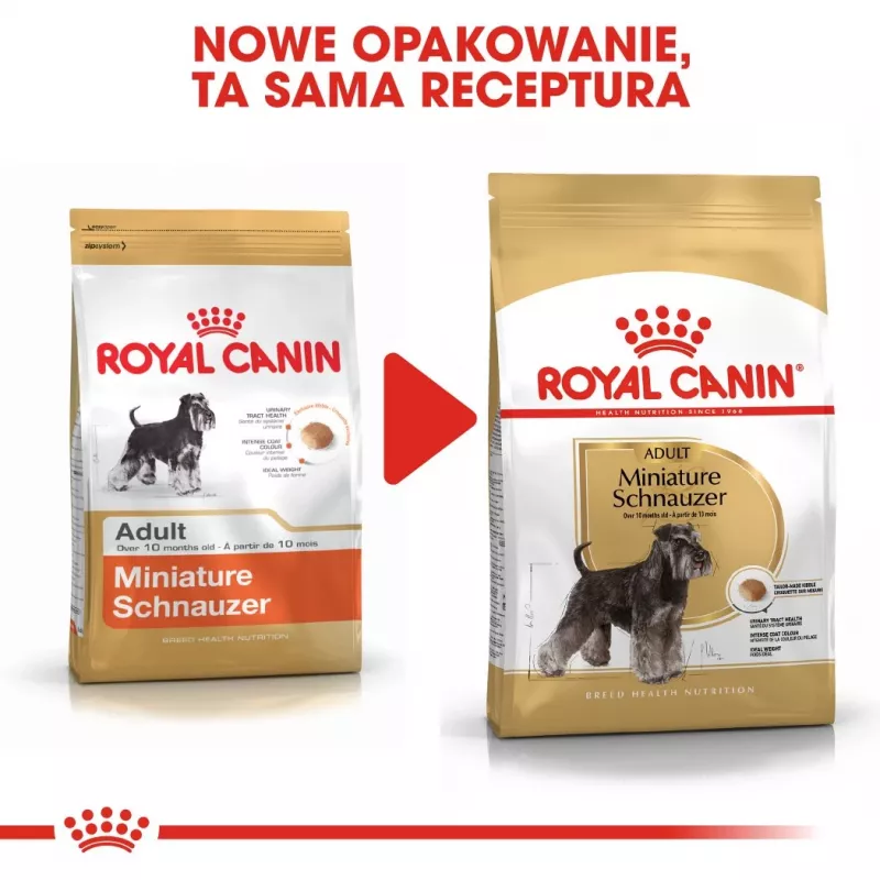 Sausā suņu barība Royal Canin Miniature Schnauzer Adult, ar putnu gaļu, 3 kg, mazām šķirnēm