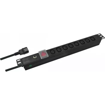 Helos PROFESSIONAL 262837 19" barošanas sadalītājs, 8x C13, 2 m, melns, ar slēdzi