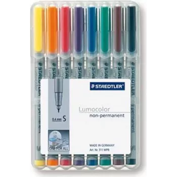 Marķieris Staedtler 311 WP8 8 gab. (Melns, Zils, Brūns, Zaļš, Oranžs, Sarkans, Violeti, Dzeltens)