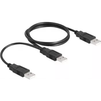 DeLOCK USB 2.0 kabelis Type-A uz 2 x Type-A 70 cm Melns