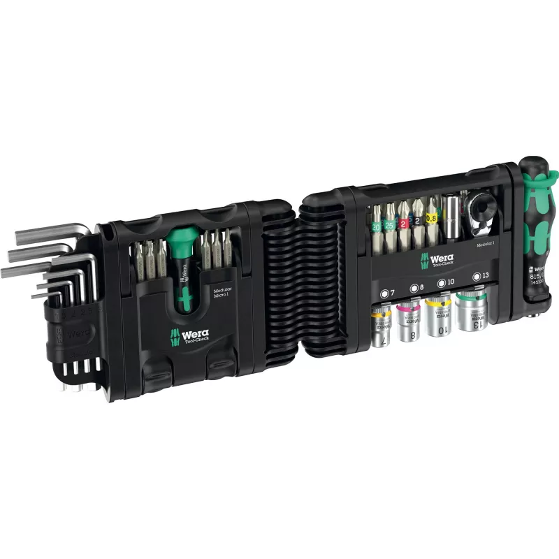 Instrumentu komplekts Wera Tool-Check Modular Set 1 – 50 daļu modulārs darbnīcas komplekts, jaukti uzgaļi un uzgriežņu atslēgas