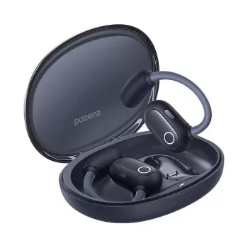 Baseus Eli Sport 1 Open-Ear TWS Cosmic Black ar USB kabeli