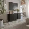 Kumode Cama Meble VOLARE 151 x 39 x 75 cm, melns / San Sebastian