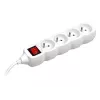 TRACER PowerWatch 3 m (4 kontaktligzdas) balts ar barošanas slēdzi