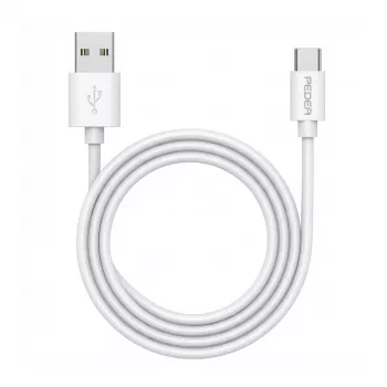 PEDEA ātrās uzlādes un datu kabelis USB-A/USB-C®, 1m, Balts (60040121)