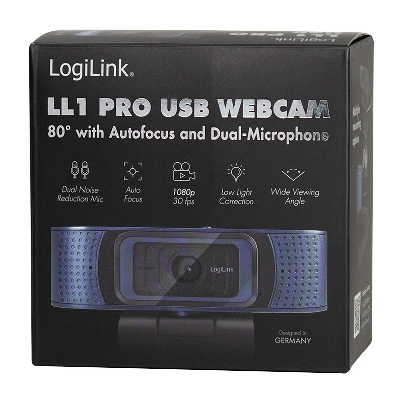 LogiLink HD USB Pro tīmekļa kamera Full HD ar automātisko fokusu un privātuma vāciņu