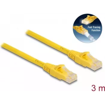 DeLOCK RJ45 Kabelis Cat.6A U/UTP Fast Tracing 3 m Dzeltens