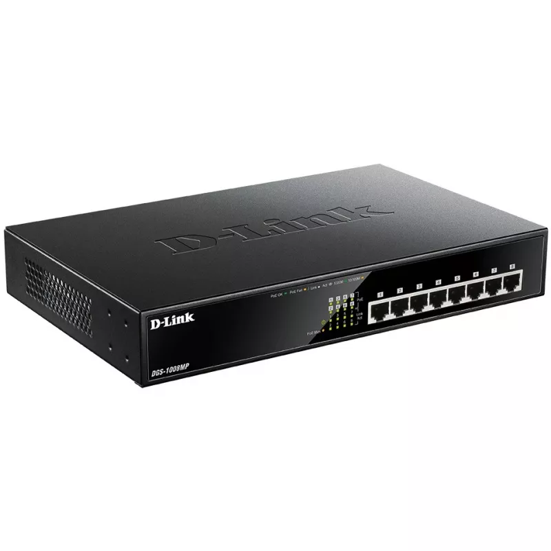 Nepārvaldāms slēdzis D-Link DGS-1008MP 8 portu Gigabit PoE+ slēdzis