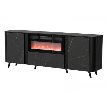 Kumode Cama Meble Volare 200 x 39 x 75 cm, melna / San Sebastian, skaidu plātne