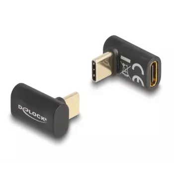 DeLOCK USB-C adapter 40 Gbps USB Type-C PD 3.0 100 W vīrišķais uz sievišķo leņķveida 8K 60 Hz