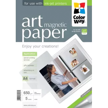 ColorWay ART Matēta magnētiskā fotopapīra A4 650 g/m², balts, 5 loksnes