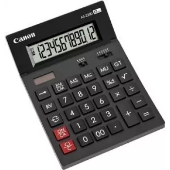 Canon WS-1210T galda kalkulators ar 12 ciparu displeju, melns