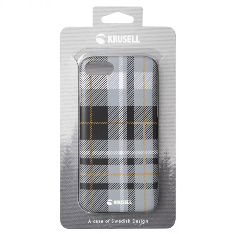 Krusell Limited Cover 61895 rūtains tumši pelēks maciņš Apple iPhone 7/8 (4,7 collu) tālrunim