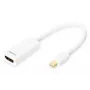 Digitus Mini DP uz HDMI Type A adaptera kabelis 0.15 m balts