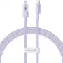 USB-C uz Lightning ātrās uzlādes kabelis Baseus Gem 1 m 20 W Violeta, neilona pīte, 7-pin Lightning