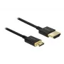 DeLOCK Slim Premium HDMI kabelis, 2,0 m, HDMI (vīriešu) uz Mini-HDMI (vīriešu), 36 AWG, trīskāršā izolācija, melns (84778)