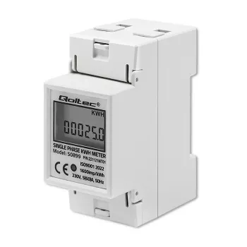 Vienfāzes elektroenerģijas skaitītājs QOLTEC 50899 230 V 50 Hz, 5(60)A, 1.0 klase, LCD