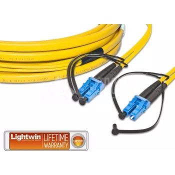 Lightwin LDP-09 LC-LC 1,0 m FD optiskās šķiedras kabelis OS2 dzeltens