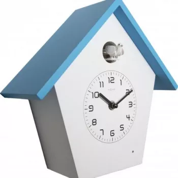 NeXtime Birdy sienas pulkstenis 3108bl, 24.5x25.5x9.8 cm, zils/balts