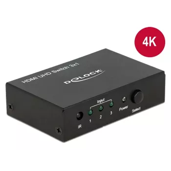 HDMI video slēdzis DeLOCK 18683, 3 ieejas, 1 izeja, 18 Gbit/s