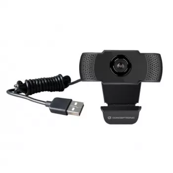 Conceptronic AMDIS 1080P Full HD tīmekļa kamera ar mikrofonu, 2 MP, 1920 x 1080 pikseļi, Full HD, 30 kadri/s, H.264, M-JPEG, YUV, 90°
