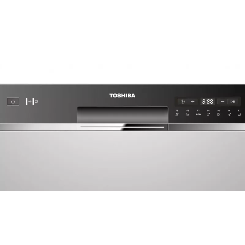 Iebūvējamā trauku mazgājamā mašīna Toshiba DW-08T2EE(S)-PL — 8 komplekti, F energoklase, 49 dB, 55×59×50 mm