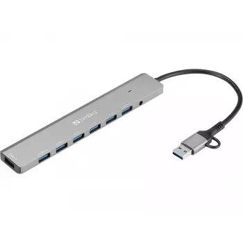 USB centrmezgls SANDBERG 136-66 — 7x USB 3.0 porti, ārējā barošana