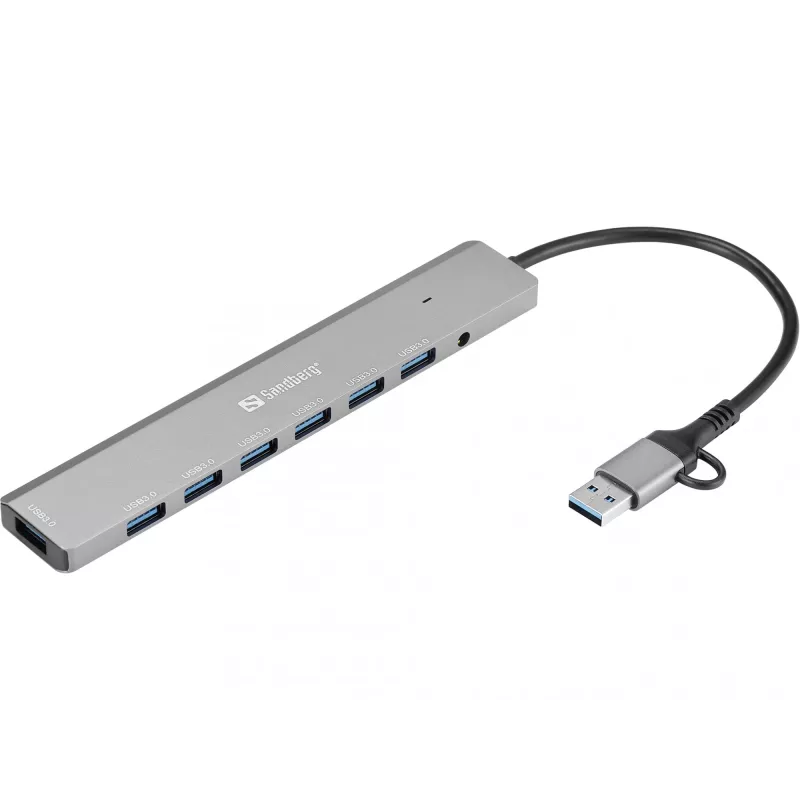 USB centrmezgls SANDBERG 136-66 — 7x USB 3.0 porti, ārējā barošana