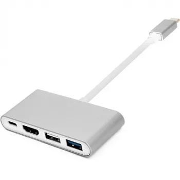 USB-C centrmezgls ar HDMI un 4x USB 2.0/3.0 pieslēgvietām