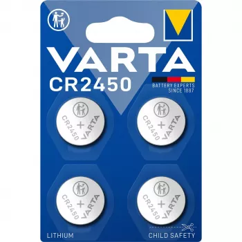 Vienreizējās lietošanas baterija Varta CR2450 Litija 10 gadu garantija