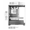 TACENS Mars Gaming MCPRISMA Midi Tornis PC korpuss, Melns, rūdīts stikls, atbalsta ATX/Micro-ATX/Mini-ITX, 2x3.5 collu + 2x2.5 collu sloti
