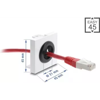 Kabeļa uzmava DELOCK Easy 45, 21 mm diametrs, galda/virsmas kabeļu ieeja