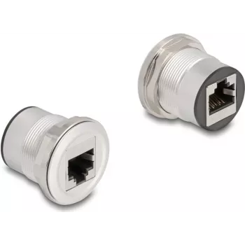 DeLOCK 88190 Rozetes ligzda 2 x RJ-45 Melns Sudrabs
