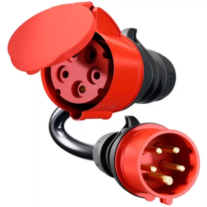Adapteris Gemini flex 22 kW CEE sarkans trīsfāžu 32A > CEE sarkans 16A melns 30cm