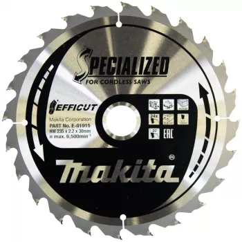 Makita Efficit ripzāģa asmens – koksnei – 235 mm – 24 zobi – saderīgs ar Makita DHS900, DHS900Z, DHS900ZU (E-01915)