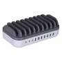 Manhattan uzlādes stacija, 10 porti: 3x USB-C (līdz 18W PD) un 7x USB-A (līdz 12W), 120W kopējā jauda, balta/pelēka, trīs gadu garantija