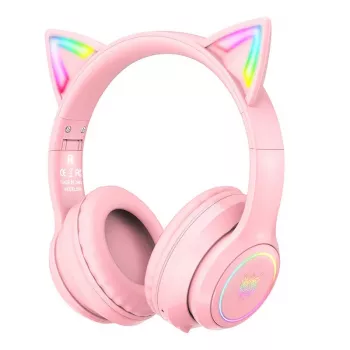ONIKUMA B90 Pink spēļu austiņas ar Bluetooth 5.0 un RGB apgaismojumu