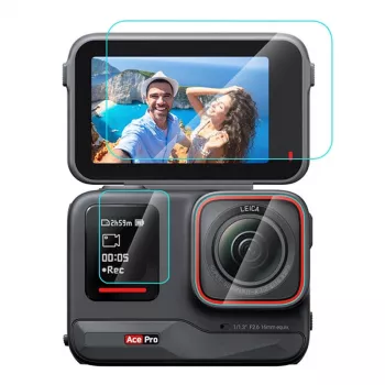 Puluz 3-in-1 rūdīta stikla plēve Insta360 Ace Pro PU951T (3 gab. komplekts)