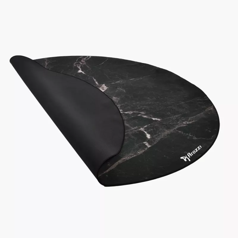 Arozzi Zona Apaļais Grīdas Paklājs Krēslam — Black Marble
