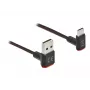 USB kabelis DeLOCK EASY-USB 2.0 Type-A vīriešu uz Type-C vīriešu leņķveida 0,2m melns