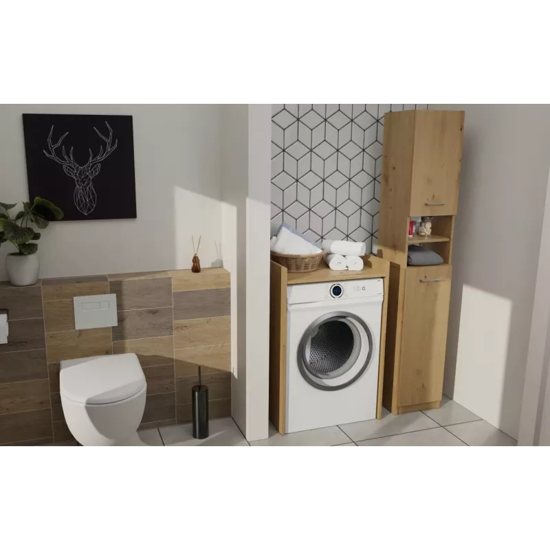 Pola vannas istabas skapis veļas mašīnai - Artisan Oak