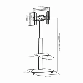 Sbox FS-500 mobilais televizora statīvs (37-70 collas, 40 kg, 600x400 VESA)