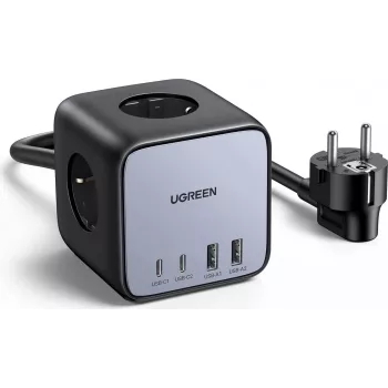 Ugreen DigiNest Pro 1 AC kontaktligzda(-as) Type C 1.8 m 4 3680 W Melns