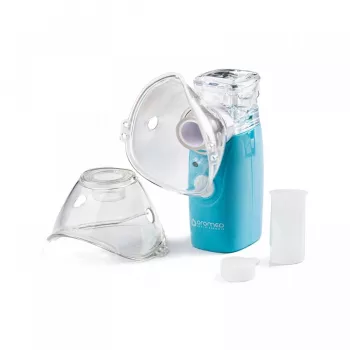 Tvaika inhalators HI-TECH MEDICAL ORO-MESH, bateriju darbināms, zili balts