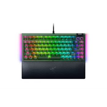 Mehāniskā spēļu tastatūra Razer BlackWidow V4 75% — Vadu ASV izkārtojums, Phantom Green Edition, Razer mehāniskie taustes slēdži